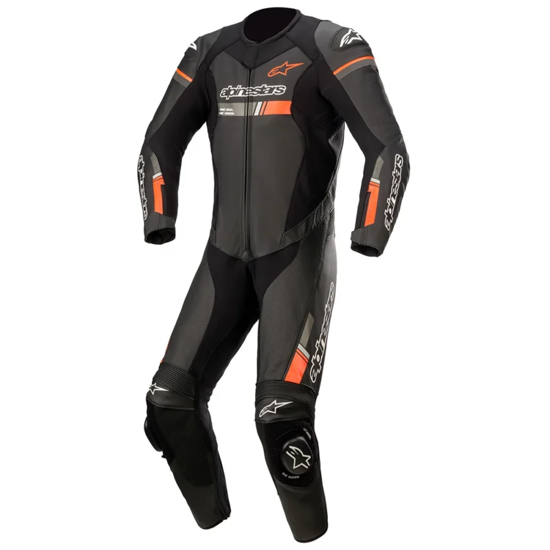 Traje de 1 Pieza Alpinestars GP Force Chaser Negro/Rojo Fluor