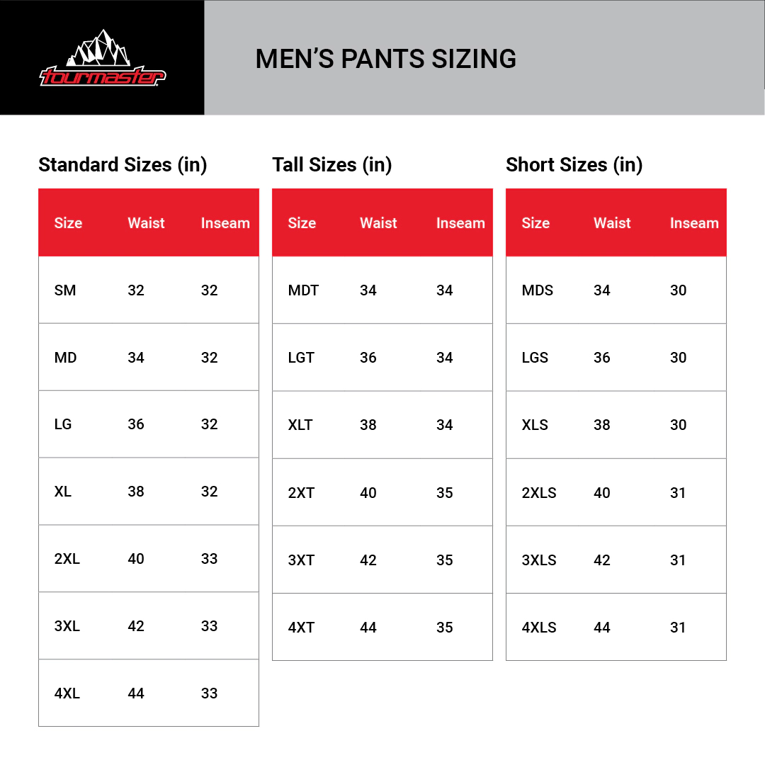 Tourmaster_Mens_Pants_Size_Chart