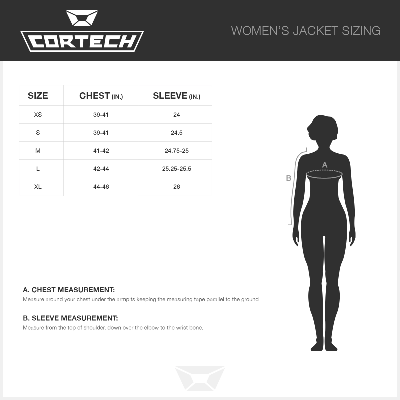 Cortech_womens_jacket_sizechart