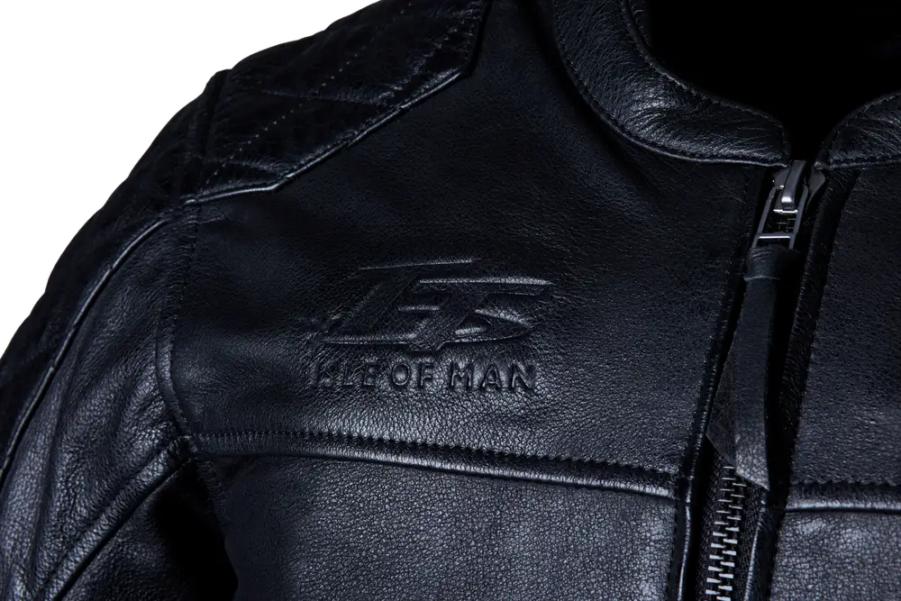 Chaqueta de cuero IOM TT Hillberry 2 CE detalles 1