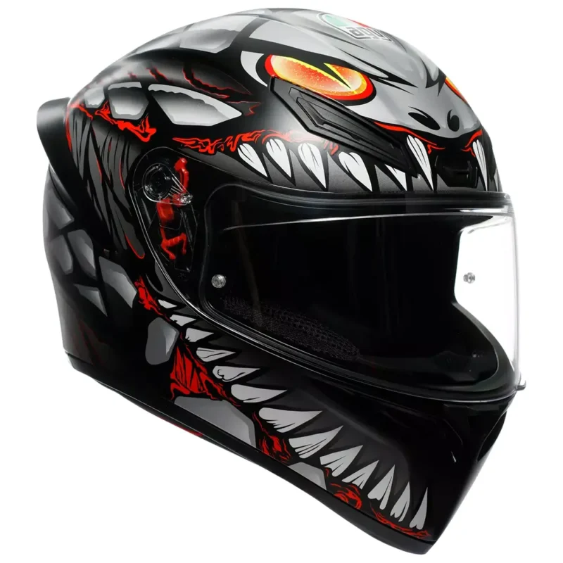 K1 S LYZARD Mate Negro/Gris/Rojo Casco AGV