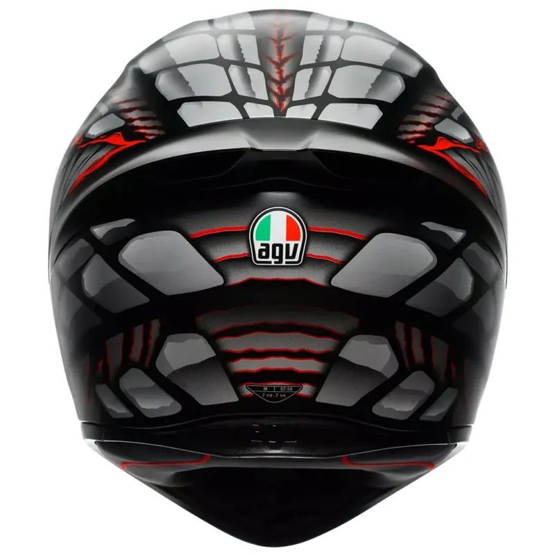 K1 S LYZARD Mate Negro/Gris/Rojo Casco AGV